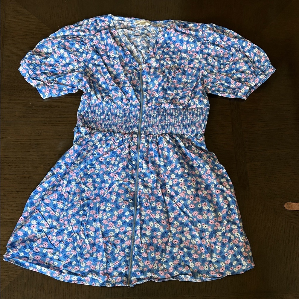 Floral Blue Midi Dress